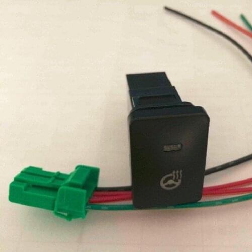 12V-24V Toyotaa Car Steering wheel heating Switch LED light push switch With Wire