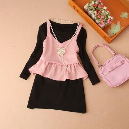 Mother daughter dresses 2019 Autumn girls dresses children clothing kids girls clothes fashion 2-piece dress vestido 2-16Y