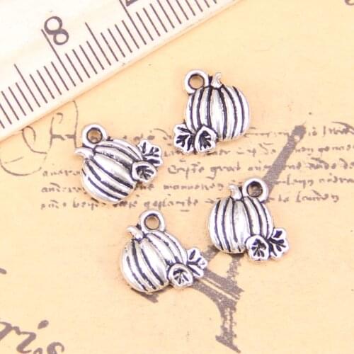 30pcs Charms pumpkin fall thanksgiving halloween 10x10mm Antique Silver Plated Pendants DIY Handmade Tibetan Silver Jewelry
