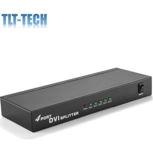 1x4 DVI Distribution Amplifier Split Box Hub Supports 1080P (4 Port) DVI Switch Support HDCP