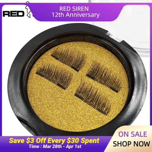 RED SIREN Magnetic Eyelashes Wholesale 3D False Eyelashes Dramatic Soft Natural Lashes Maquillaje Faux Mink Lashes