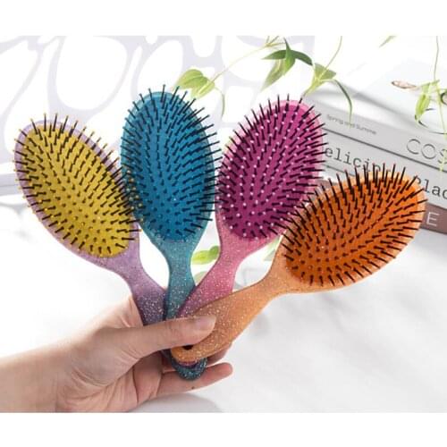 Crystal Large Comb Airbag Cushion Massage Shunfa Comb Shiny Pink