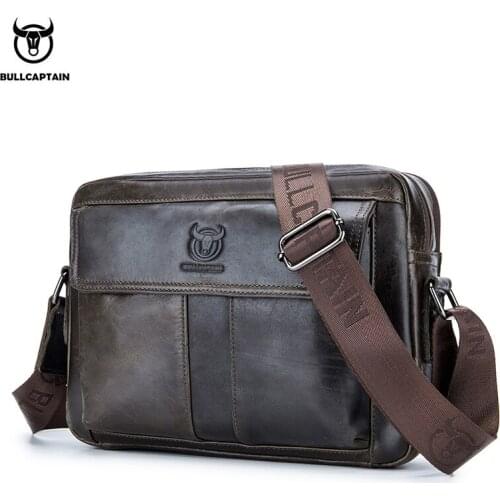 Brand Men Messenger Bag Real Cowhide Leather Shoulder Crossbody Bag Fashion Business Male Large Travel Satchels Trendy sac homme
