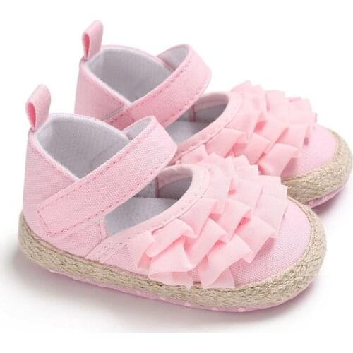 Newborn Baby Shoes Toddler Soft Hot Sale Cotton Fabric Princess Crib Baby Sandals First Walkers Shoes