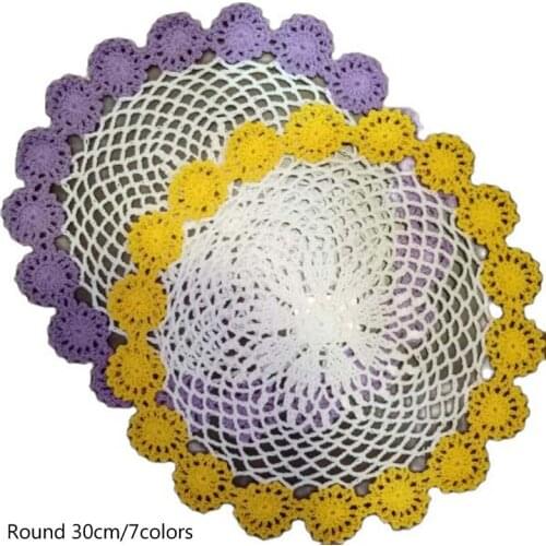 Vintage cotton lace table place mat crochet coffee placemat pad glass drink coaster cup mug tea dining Christmas doily kitchen