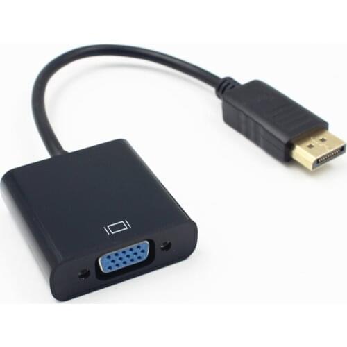 High-quality DP To VGA Video Adapter 1080p Thunderbolt Male Display Port To Female VGA Cables Displayport To VGA DLLE DP Adapter