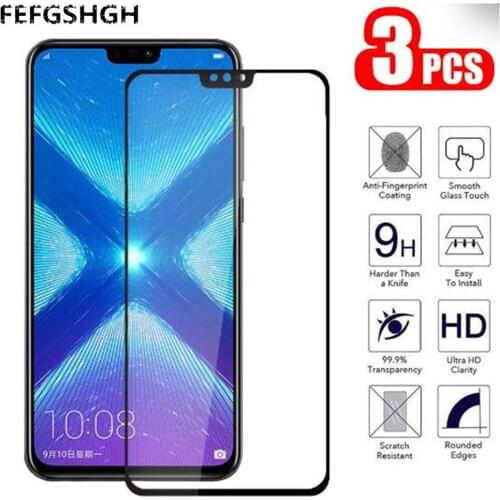 Full Cover Tempered Glass For Huawei Honor 8X Protective Film glass On The For Honor 8X For Honor8X 8 X Protection 9h