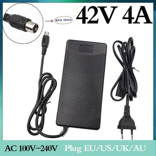 42V 4A RCA 10mm charger electric bike lithium battery charger for 36V li-ion battery pack electric scooter charger