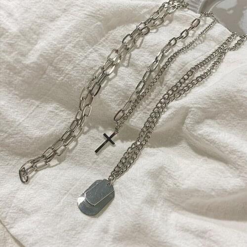 Women New Simple Necklace Three Styles Chain Clavicle Chain Hipster Street Shot Neck Chain Hong Kong Style Female