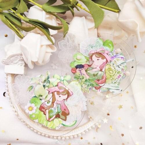 1 Loop 3.1 x 100cm Transparent PET Collage Washi Tape Water Color Green Grapes