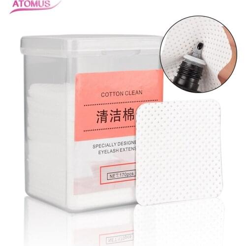 170Pcs Remover Cleaner Paper Pad Lint-Free Nail Polish Remover Cotton Wipes UV Gel Tips Nails Polish Art Cleaning Manicure Tools
