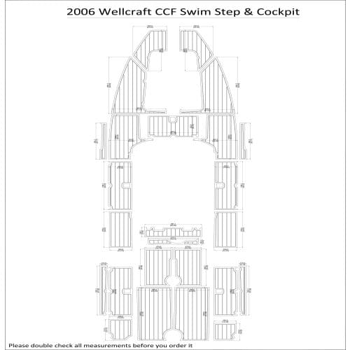 2006 Wellcraft CCF Swim Step & Cockpit Pad Boat EVA Teak Decking 1/4" 6mm
