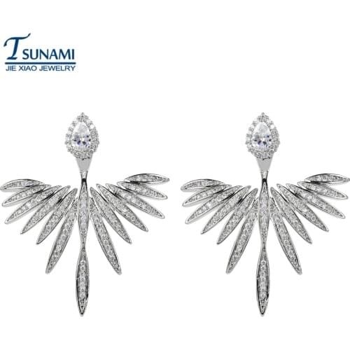 2018 new feather zircon earrings. A high quality female party with a high quality female party. ER-210