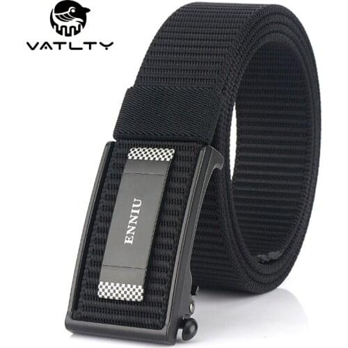 3.4cm Military Tactical Belt For Men Anti-Rust Metal Quick Release Buckle 0.3mm Thick Real Nylon Outdoor Sports Belt Jeans Belt