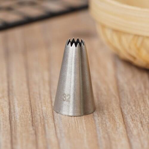 #32 Small Size Open Star Cake Decorating Pastry Piping Nozzle Icing Tips Bakeware Kitchen Cookies Tools Stainless Steel