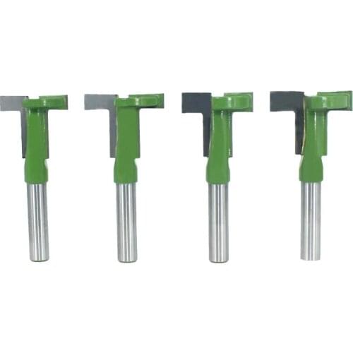 4PCS Set 8mm Shank T-Slot Router Bit Straight Edge Slotting Milling Cutter Cutting for Wood Woodworking Handle MC02089