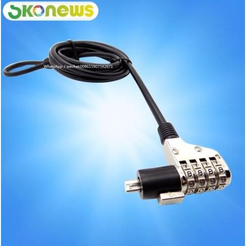 4 pcs Laptop password security 6.0mm Black PVC coated cable Notebook safety Steel wire anti-theft lock with digits