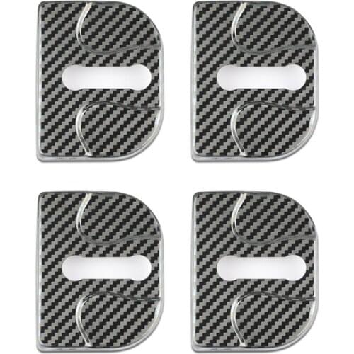 4pcs Carbon Fiber Car Door Lock Covers Emblems Car Styling Case For Suzuki SWIFT VITARA SX4 Accessories Car-Styling
