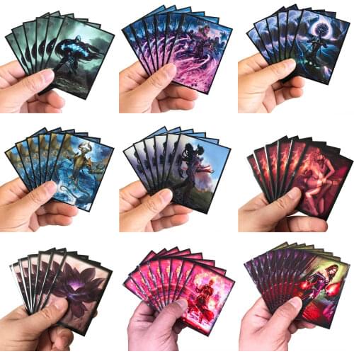60PCS/BAG TCG Card Sleeves MGT Jace Sleeves Game Nicol Characters Protector Cards Shield Graphics Protector Color Sleeves PKM