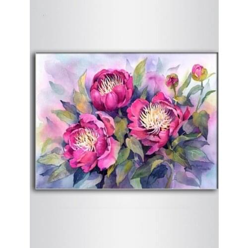 DIY 3D diamond embroidery European-style flower diamond painting pink peony handmade mosaic mosaic art for home decoration
