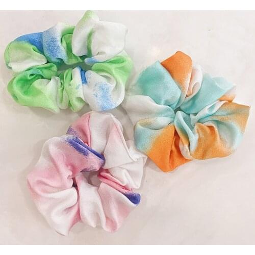 Free shipping womens hair scrunchies Gradient scrunchy headwear Satin Ponytail Holder Hair Accessories