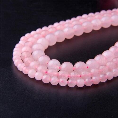 Pink Quartzs Beads 6/8/10mm Natural Quartzs Stone Bead For Jewelry Making Round Loose DIY Stone Beads Bracelet Necklace 15