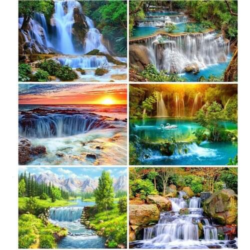CraftArtGo 5D DIY Diamond Embroidery landscape Full Round Square Rhinestone Mosaic Painting Cross Stitch Flowers Diamond Art Kit