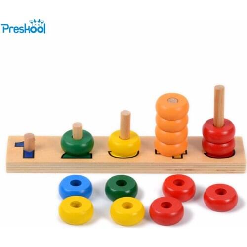 Baby Toy Montessori Counting Disks Stacking Sorting Board Building Early Childhood Education Preschool Kids Brinquedos Juguetes