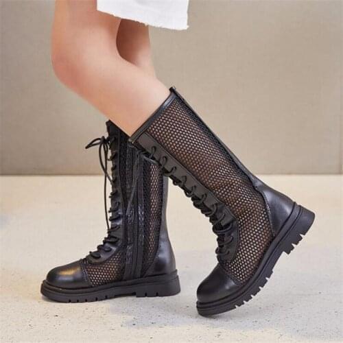 Childrensshoes boots girls Martin boots boys and girls breathable bootsfashion zipper boots soft non-slip boots childrensshoes