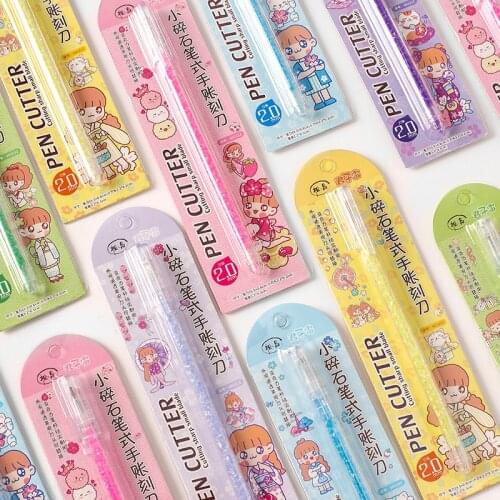 Dimi 1 Pcs Small Gravel Pen Cutter Creative Cutted Different Shapes Portable Pen Knife Decor Journaling Kawaii Stationery