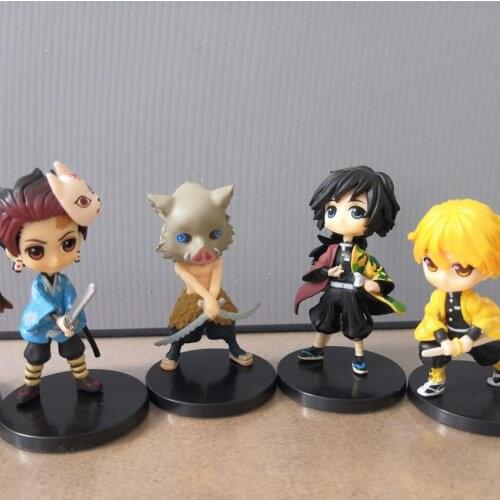 Devils Blade Figure Demon Slayer Nezuko Tanjirou Zenitsu Giyuu Inosuke Q Ver. Action Figure Anime Kimetsu no Yaiba Figurine toy