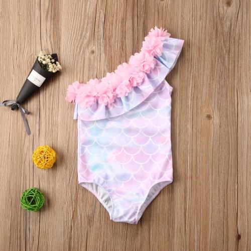 Brand New Girls Cute Swimsuits Kids Off Shoulder Jumpsuit One Piece Ruffles Pineapple Swimsuits for 1-6T