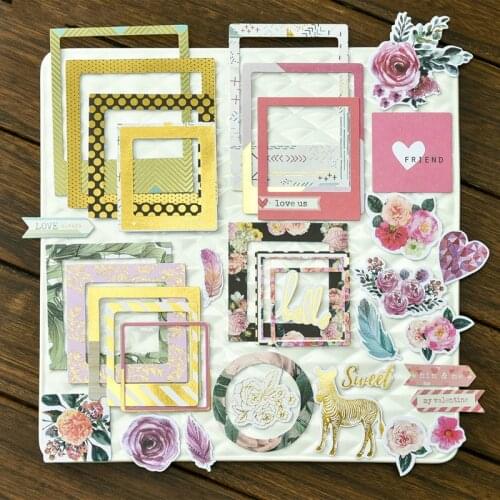 30pcs Photo Frames Colorful Cardstock Die Cuts for Scrapbooking Happy Planner/Card Making/Journaling Project