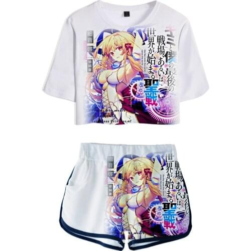 Anime Our Leat Crusade Or The Rise OF a New World 2 Piece Set Print T Shirt Streetwear Girls Sexy Sportswear Summer Short Pants
