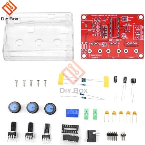 1HZ-1MHZ XR2206 Function Signal Generator DIY Kit Sine/Triangle/Square Output Signal Generator Adjustable Frequency Amplitude