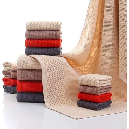 Geometric Towels Set Soft Cotton Bath Thick Cotton Shower Bathroom Home Spa Honeycomb Face Towel for Adults Serviette Handtuch