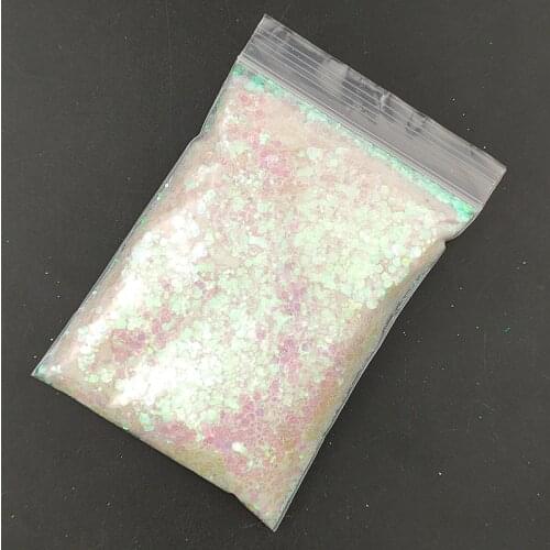 50G/Bag Holographic Mixed Hexagon Shape Chunky Nail Glitter Sequins Pink Sparkly Nail Powder Manicure DIY Decoration
