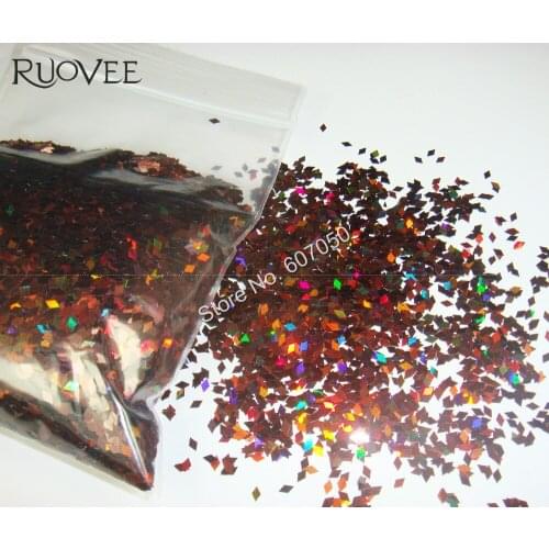 Laser Holographic Coffee Color 2MM Diamond rhombus Glitter Paillette Spangles Shape for DIY Nail Art Decoration