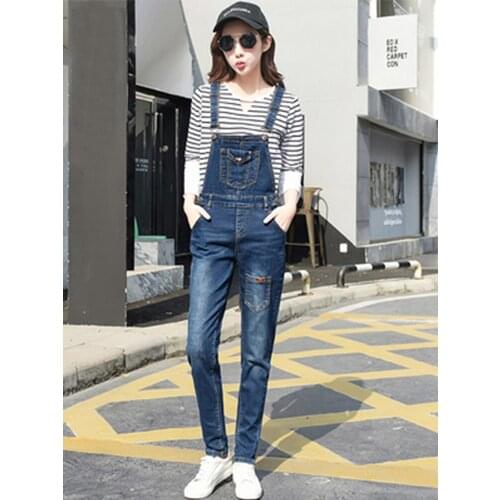 2021 Spring Autumn Rompers Women Jeans Jumpsuit Ladies Slim Fit Korean Denim Pants Overalls