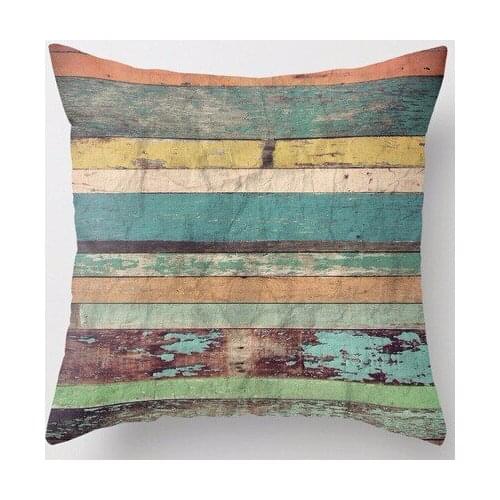 Top Fashion Luxury Wooden Vintage Panel Retro Style Custom Square Pillowcase Cover Zipper Throw Pillowcases Unique Cover