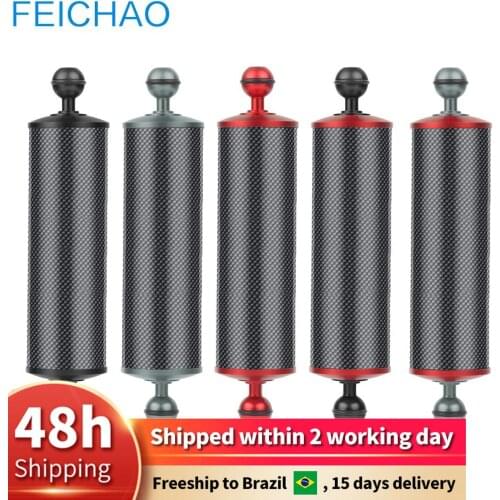 Underwater Upgraded Carbon Fiber Float Buoyancy Aquatic Arm 10" 12" Length Dia 60mm Dual Ball for Gopro DSLR Camera Diving Tray