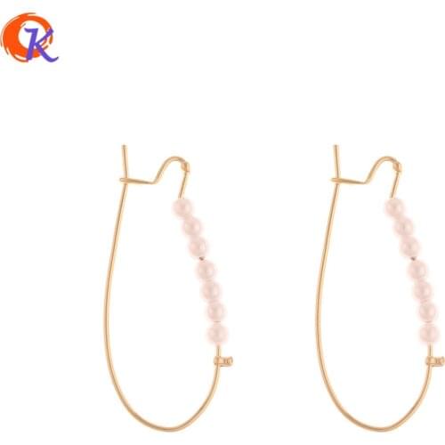 Cordial Design 50Pcs 15*36MM Jewelry Accessories/Hand Made/Imitation Pearl/Genuine Gold Plating/DIY Making/Earrings Hooks