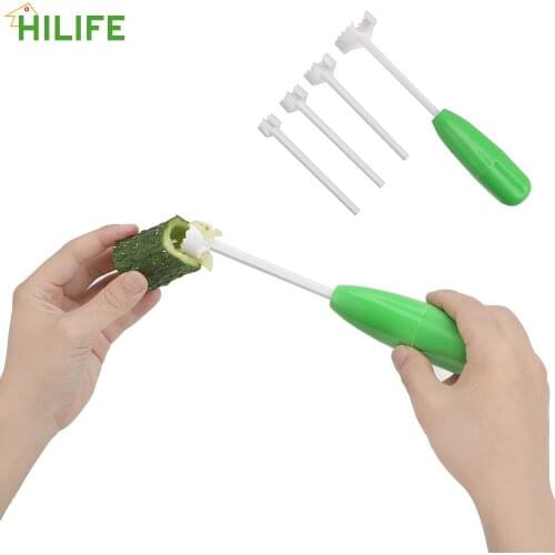 Vegetable Spiral Cutter Seed Corer Gadgets Tools Fruit Cores Seeds Remover 4pcs/set Different Size for Tomato Eggplant Orange