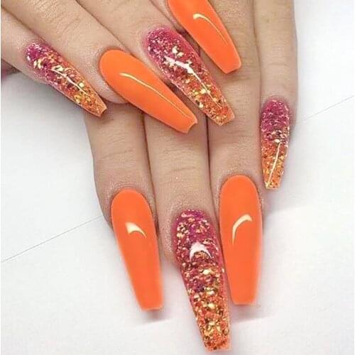 Extra Long Ballerina Fake Nails European Style Pre-finished Full Cover Coffin False Nails Beauty Nail Accessory Nail Art Tips