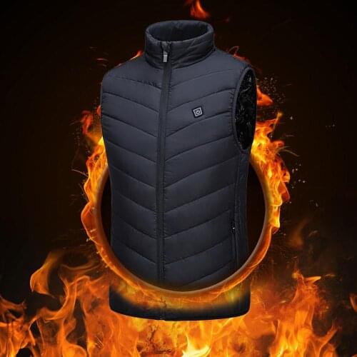 Outdoor Electric Heated Vest Heating Waistcoat Thermal Warm Clothing Feather Hot Sale Winter Heated Jacket 2019 new technology