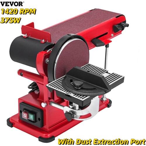 VEVOR 375W 2800RPM 6in Electric Disc Belt Combo Table Sander Bench Grinder/Polisher Tool Machine for Sanding Metals Wood Acrylic