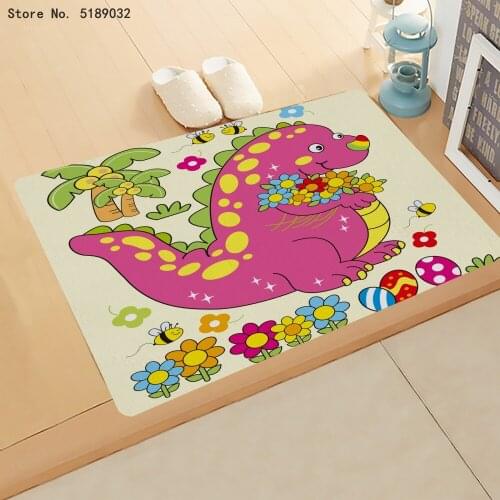 Entrance Doormats Dinosaur Entrance Door Mat Cartoon Indoor Outdoor Rug Bathroom Kitchen Mat Bedroom Area Rug 3D Printed Mats
