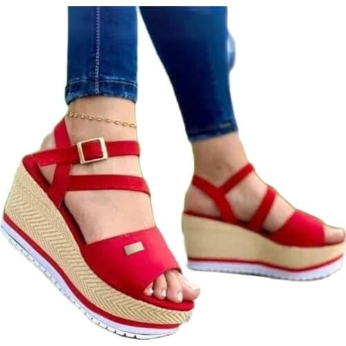 Wedges Shoes For Women High Heels Sandals Summer Shoes 2021 Luxury Flip Flop Chaussures Femme Platform Sandals Plus Size 35-43