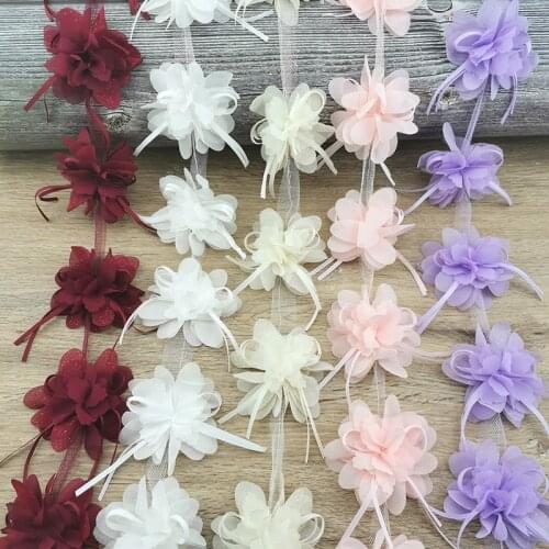 10pcs/roll 80mm Chiffon Streamer Flower Lace Dress Clothing Accessories Hairpin Making Handmade DIY Crafts Materials Laces