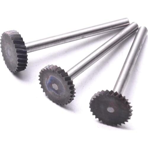 3Pcs 3mm Shank 12mm Blade Tungsten Steel Rotary File Cutter Burr Chamfering Cutting Bit Set 1.5/2/3mm